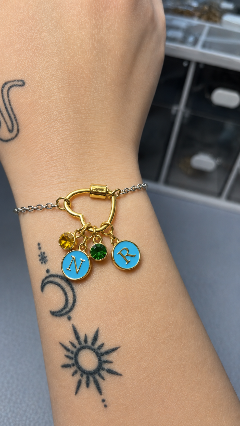 Custom Carabiner Charm Bracelet